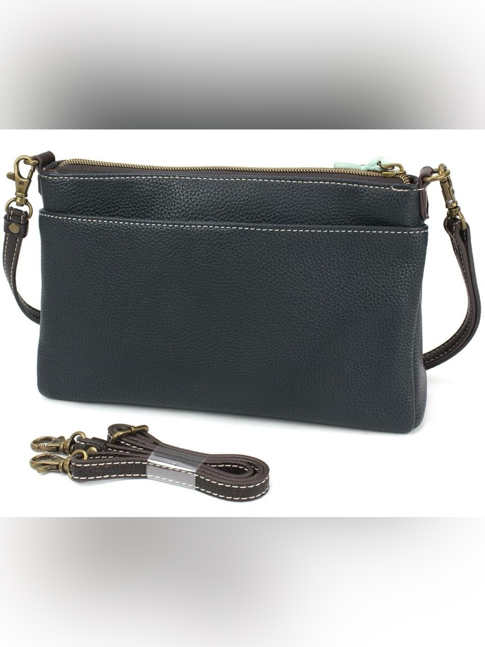 CHALA RFID Protected Vegan Leather Deluxe Crossbody Bag with Adjustable Straps - Picture 2 of 10